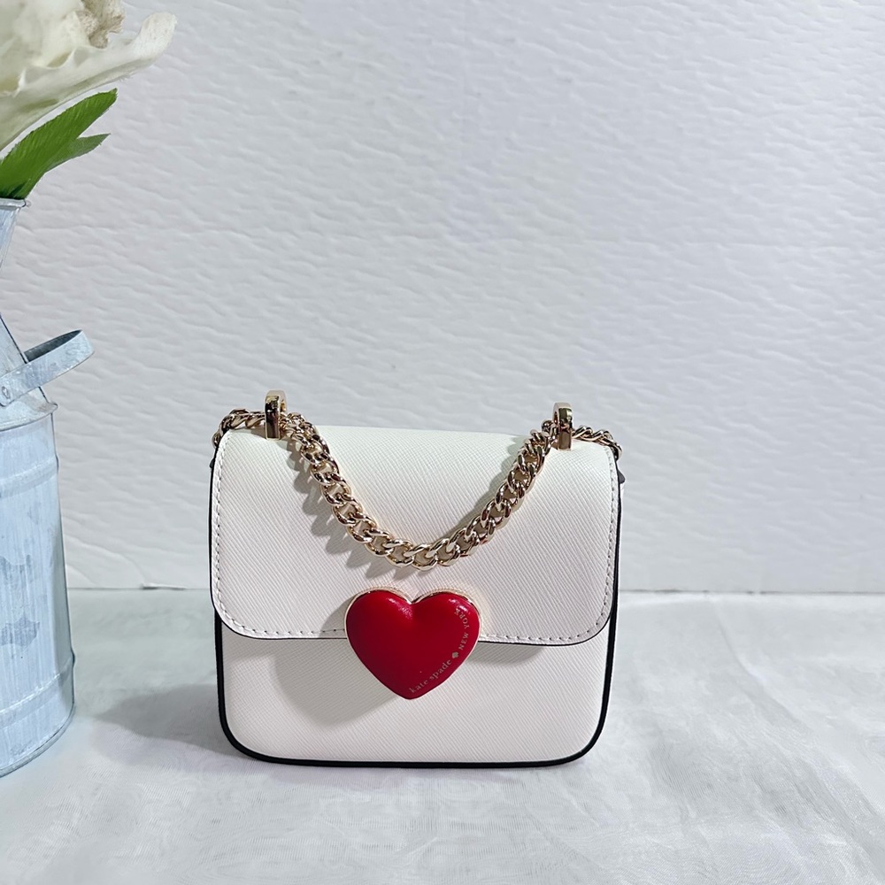 Kate Spade Heart hardware micro flap crossbody